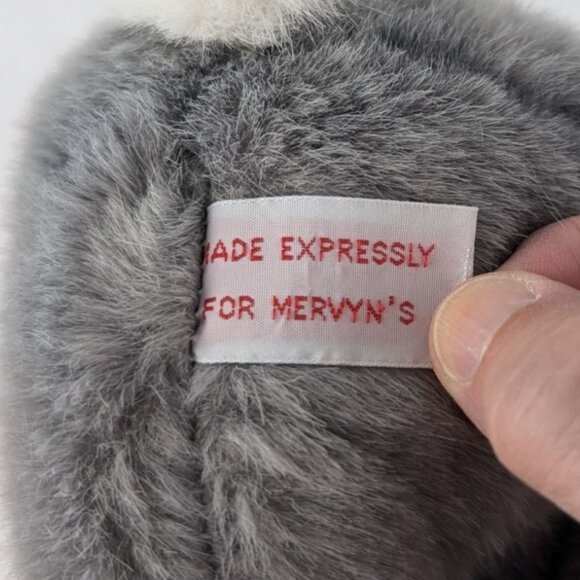 Mervyn's Bunny Rabbit Plush 8" Gray Realistic Stuffed Animal Toy Vintage Korea - Picture 5 of 6